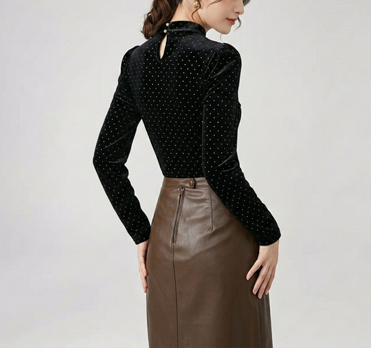 ドット柄 ブラウス