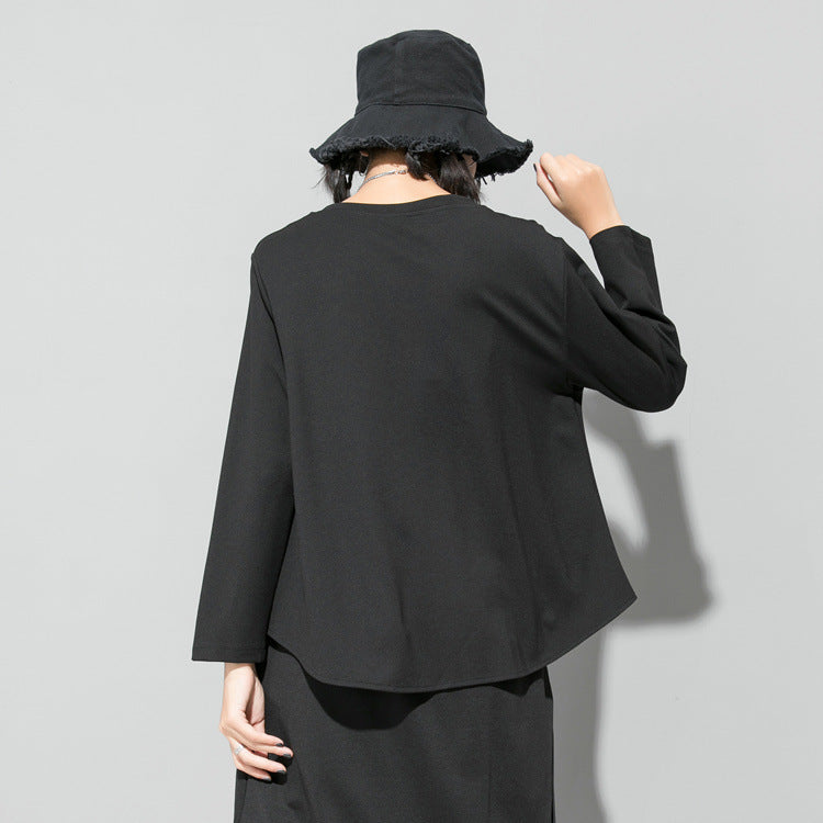 アシンメトリー ドレープカットソー