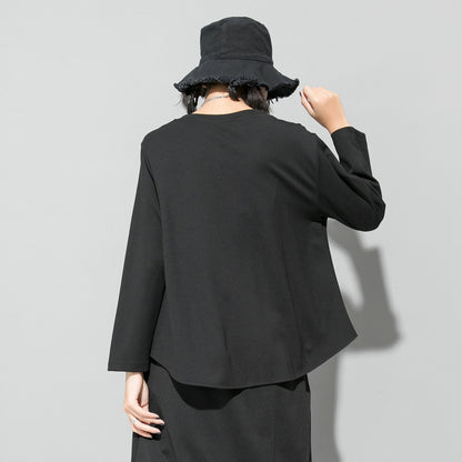 アシンメトリー ドレープカットソー