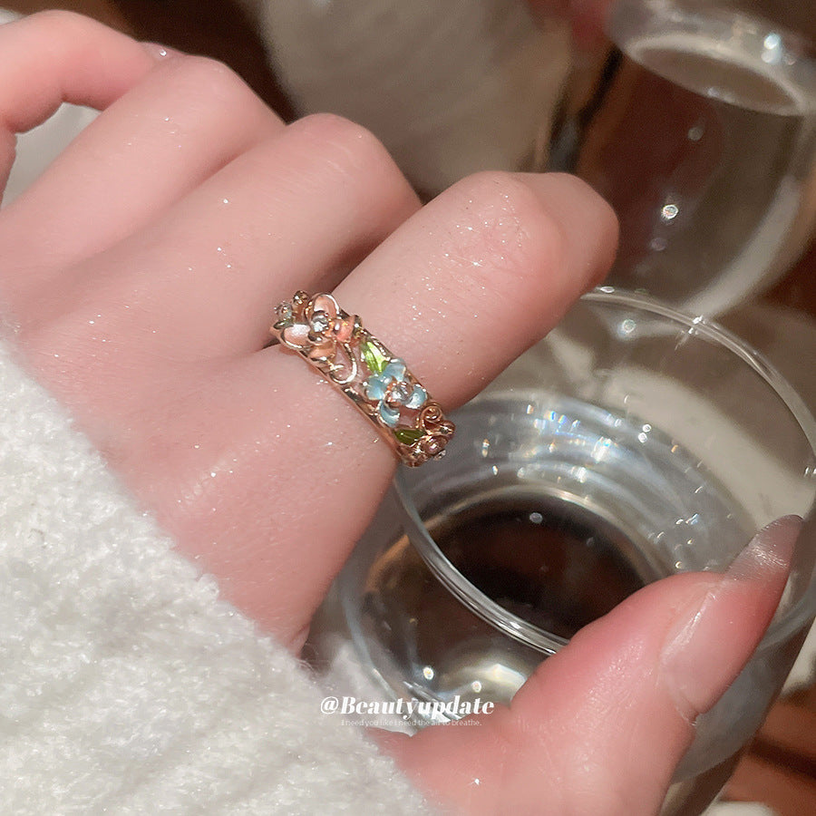 フレンチレトロ・フローラルオープンリング