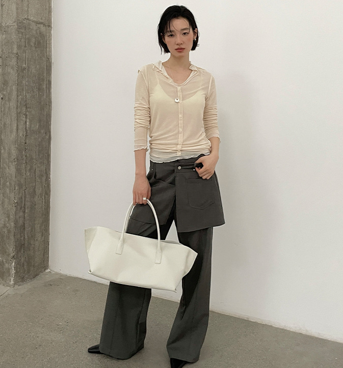 ハイウエスト ストレート ワイドパンツ