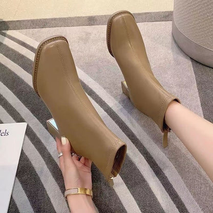 バックジップ アンクルブーツ