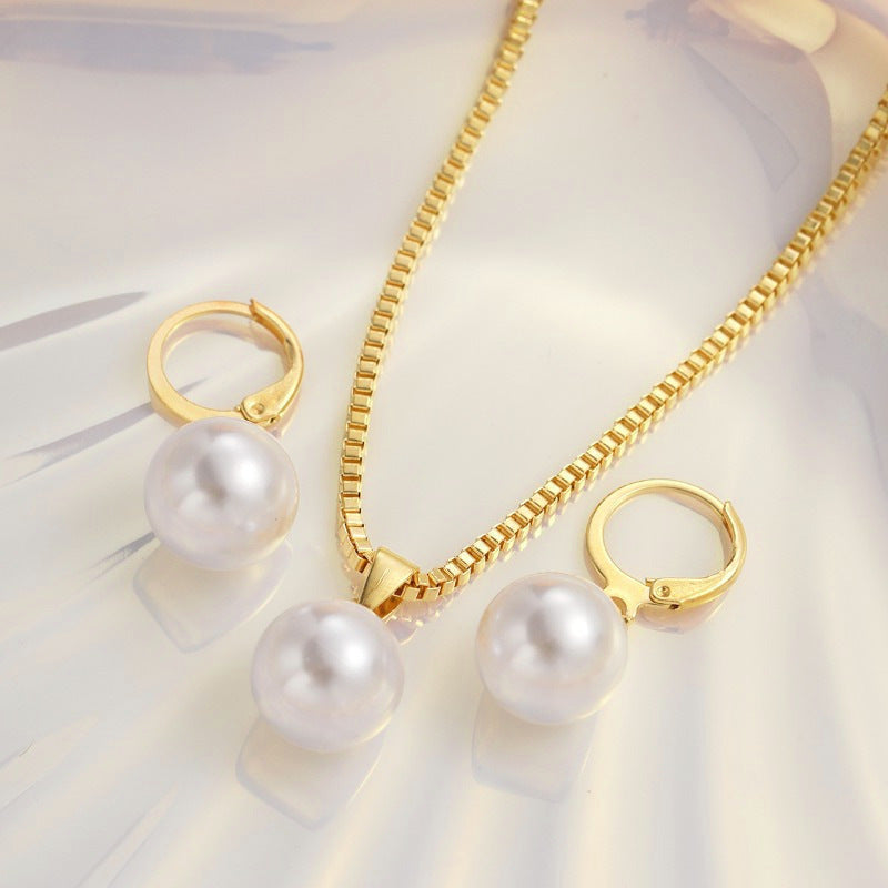 パール ネックレス＆ピアス