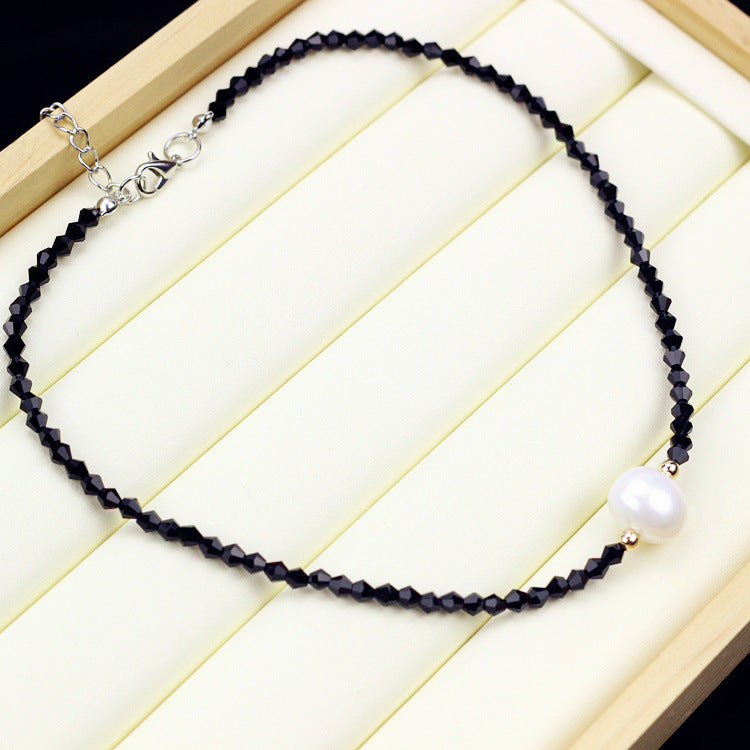 ブラックスピネル ビーズネックレス