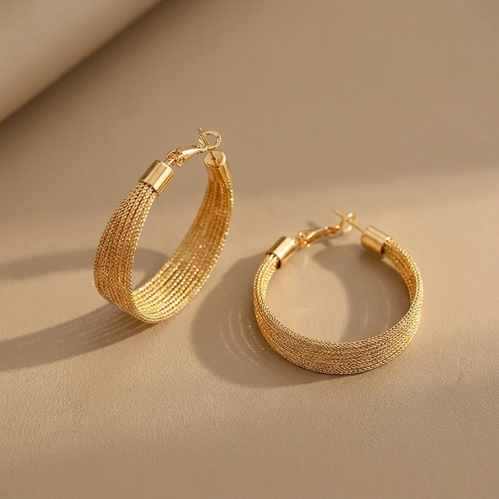 メッシュテクスチャ・フープピアス