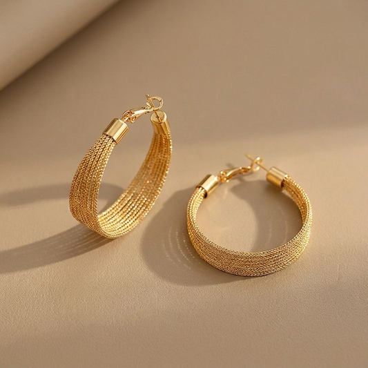 メッシュテクスチャ・フープピアス