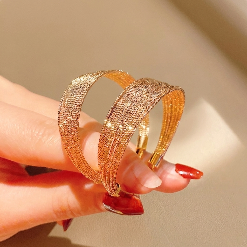 メッシュテクスチャ・フープピアス