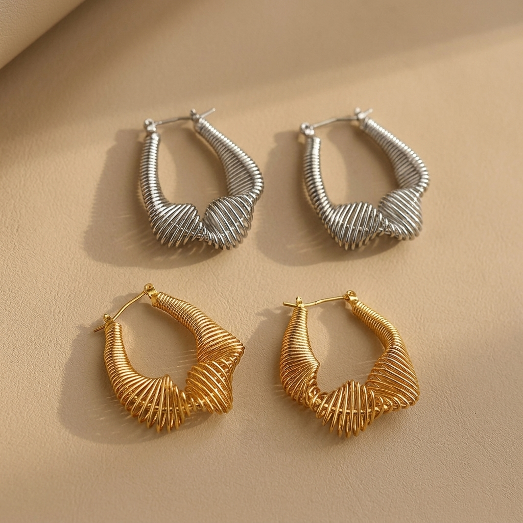 スプリング フープピアス