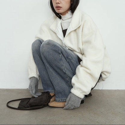もこもこ ジップアップ コート