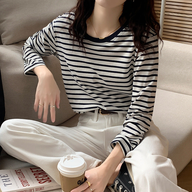 シルケットコットン ボーダーTシャツ