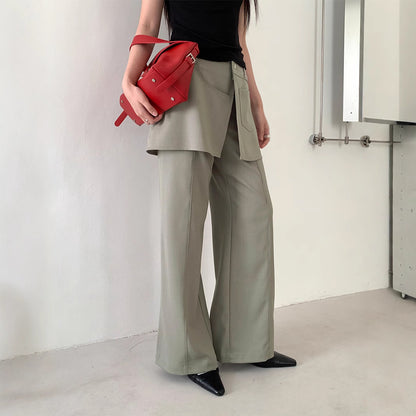 ハイウエスト ストレート ワイドパンツ