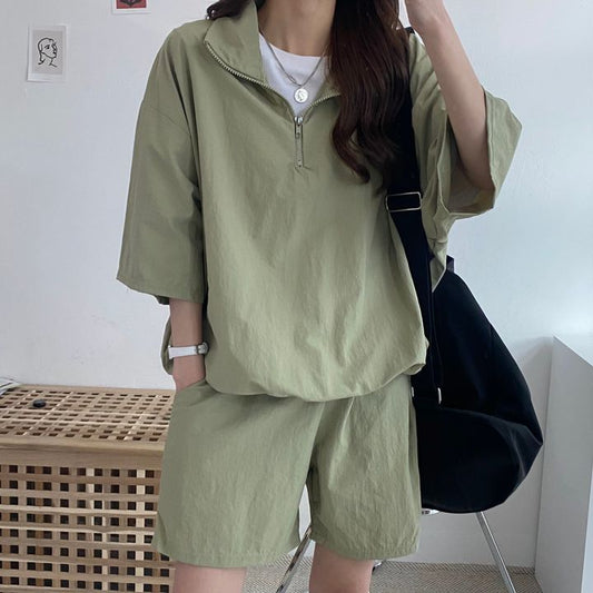 ハーフジップ セットアップ