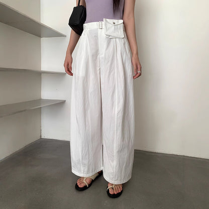 ハイウエスト ストレート ワイドパンツ