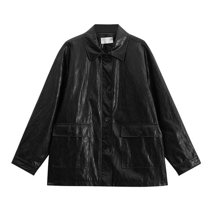 レザー シャツジャケット