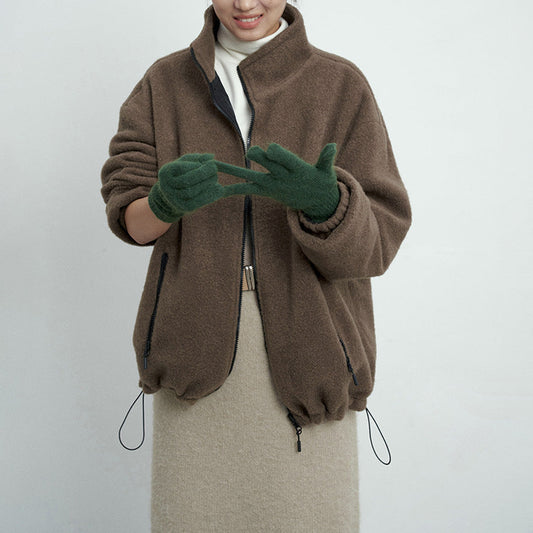 もこもこ ジップアップ コート