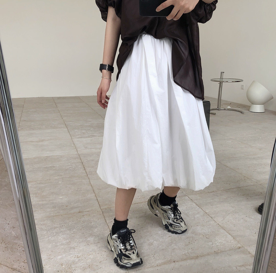 バルーンシルエット ミドルスカート