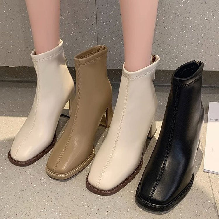 バックジップ アンクルブーツ