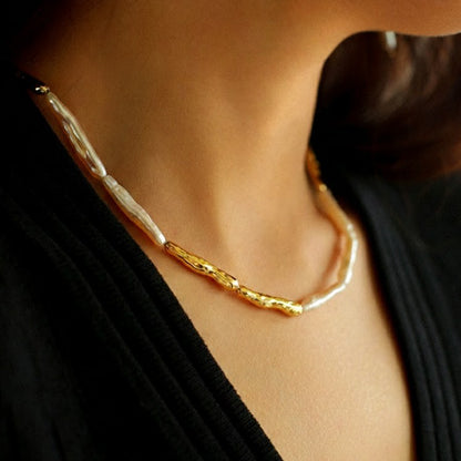 天然バロックパール スティックネックレス