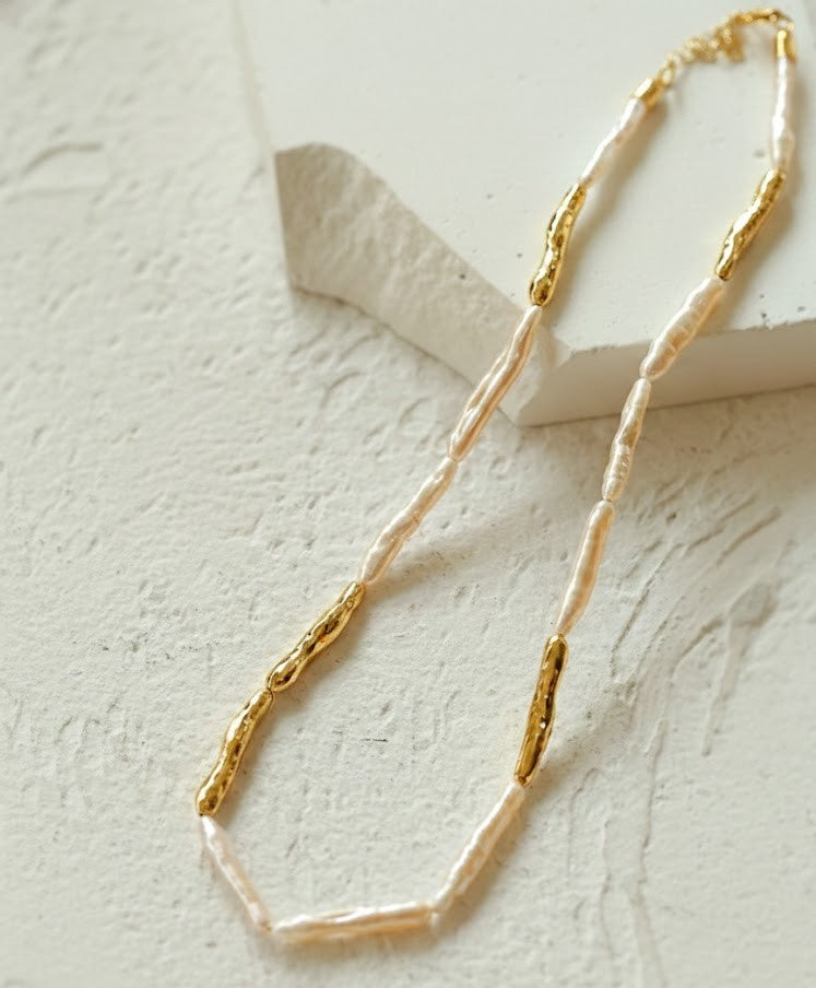 天然バロックパール スティックネックレス